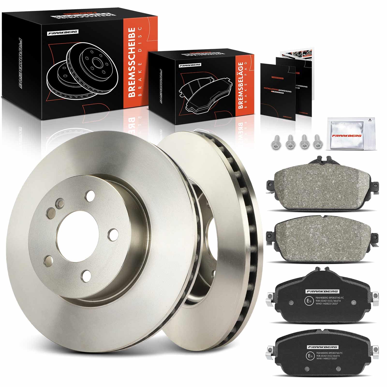 Frankberg 2x Bremsscheiben + 4x Bremsbeläge Mit bremsenschmiermittel Vorderachse Kompatibel mit C-Klasse W205 C 200 2.0L 2013-2018 Replace# 0004212512 0084203620 Frankberg 2x Bremsscheiben + 4x Bremsbeläge Mit bremsenschmiermittel Vorderachse Kompatibel mit C-Klasse W205 C 200 2.0L 2013-2018 Replace# 0004212512 0084203620 von Frankberg