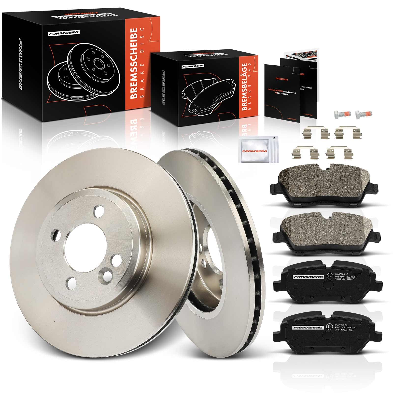 Frankberg 2x Bremsscheiben + 4x Bremsbeläge Mit bremsenschmiermittel Vorderachse Kompatibel mit Mi.ni R55 R56 R57 R58 R59 2006-2015 Replace# 34116858651 34116767143 Frankberg 2x Bremsscheiben + 4x Bremsbeläge Mit bremsenschmiermittel Vorderachse Kompatibel mit Mi.ni R55 R56 R57 R58 R59 2006-2015 Replace# 34116858651 34116767143 von Frankberg