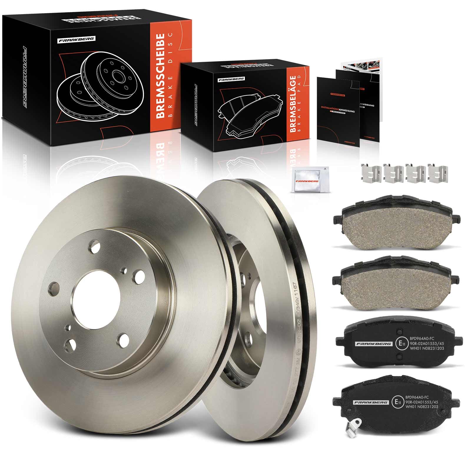 Frankberg 2x Bremsscheiben + 4x Bremsbeläge Vorderachse Kompatibel mit Au.ris E18 1.2L-1.8L 2012-2018 Corolla Stufenheck E18 ZRE1 1.3L-1.6L 2013-2018 Replace# 4351202330 0446502390 Frankberg 2x Bremsscheiben + 4x Bremsbeläge Vorderachse Kompatibel mit Au.ris E18 1.2L-1.8L 2012-2018 Corolla Stufenheck E18 ZRE1 1.3L-1.6L 2013-2018 Replace# 4351202330 0446502390 von Frankberg