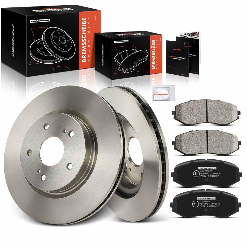 Frankberg 2x Bremsscheiben + 4x Bremsbeläge Vorderachse Kompatibel mit Grand Vitara II JT TD TE 1.6L-3.2L 2005-2023 Replace# 5520067D11 von Frankberg