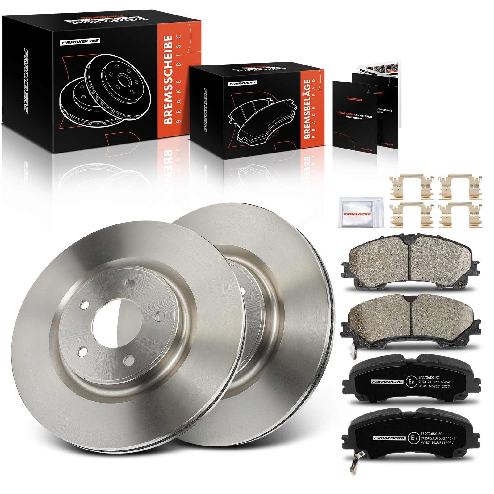 Frankberg 2x Bremsscheiben + 4x Bremsbeläge Vorderachse Kompatibel mit X-Trail T32 1.3L-2.0L 2014-2023 Koleos II HC 1.8L 2.0L 2016-2023 Replace# AY040NS170 Frankberg 2x Bremsscheiben + 4x Bremsbeläge Vorderachse Kompatibel mit X-Trail T32 1.3L-2.0L 2014-2023 Koleos II HC 1.8L 2.0L 2016-2023 Replace# AY040NS170 von Frankberg