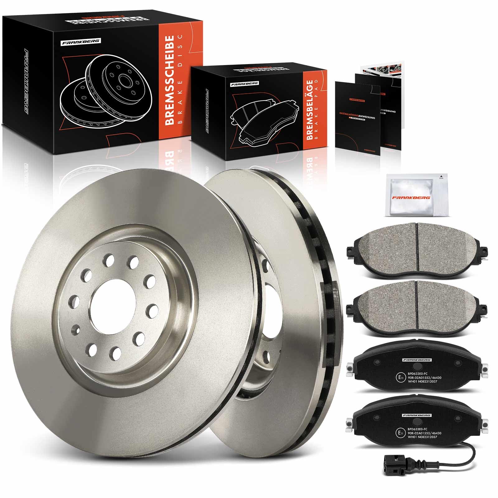 Frankberg 2x Bremsscheiben + 4x Bremsbeläge Vorderachse mit Bremsenschmiermittel Kompatibel mit A3 8V1 8VK 2012-2017 Leon 5F1 2017-2021 Golf VII 5G1 BE1 BE2 BQ1 2013-2021 Replace# 5Q0615301C Frankberg 2x Bremsscheiben + 4x Bremsbeläge Vorderachse mit Bremsenschmiermittel Kompatibel mit A3 8V1 8VK 2012-2017 Leon 5F1 2017-2021 Golf VII 5G1 BE1 BE2 BQ1 2013-2021 Replace# 5Q0615301C von Frankberg