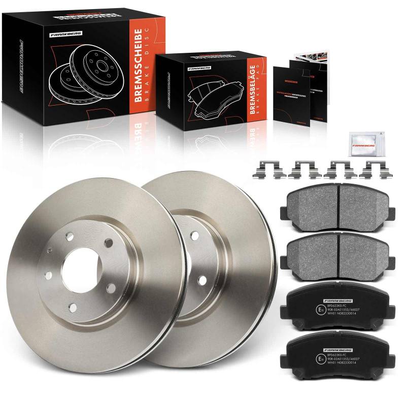Frankberg 2x Bremsscheiben + 4x Bremsbeläge Vorderachse mit Bremsenschmiermittel Kompatibel mit CX-5 GH KE 2.0L 2.2L 2.5L 2011-2017 Replace# K01133251A von Frankberg