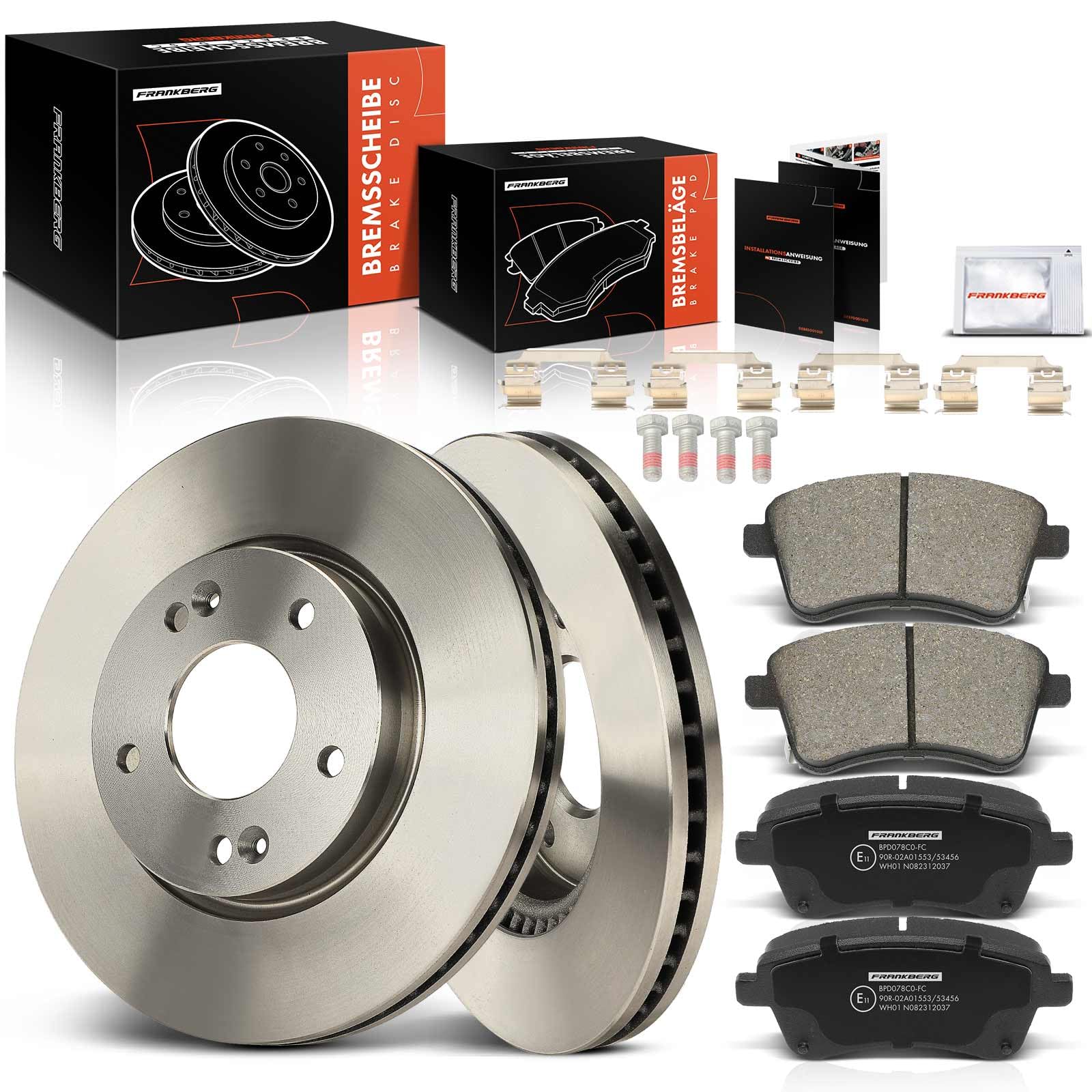 Frankberg 2x Bremsscheiben + 4x Bremsbeläge Vorne Kompatibel mit Venga YN 1.4L 1.6L 2010-2024 Replace# 517121H100 Frankberg 2x Bremsscheiben + 4x Bremsbeläge Vorne Kompatibel mit Venga YN 1.4L 1.6L 2010-2024 Replace# 517121H100 von Frankberg