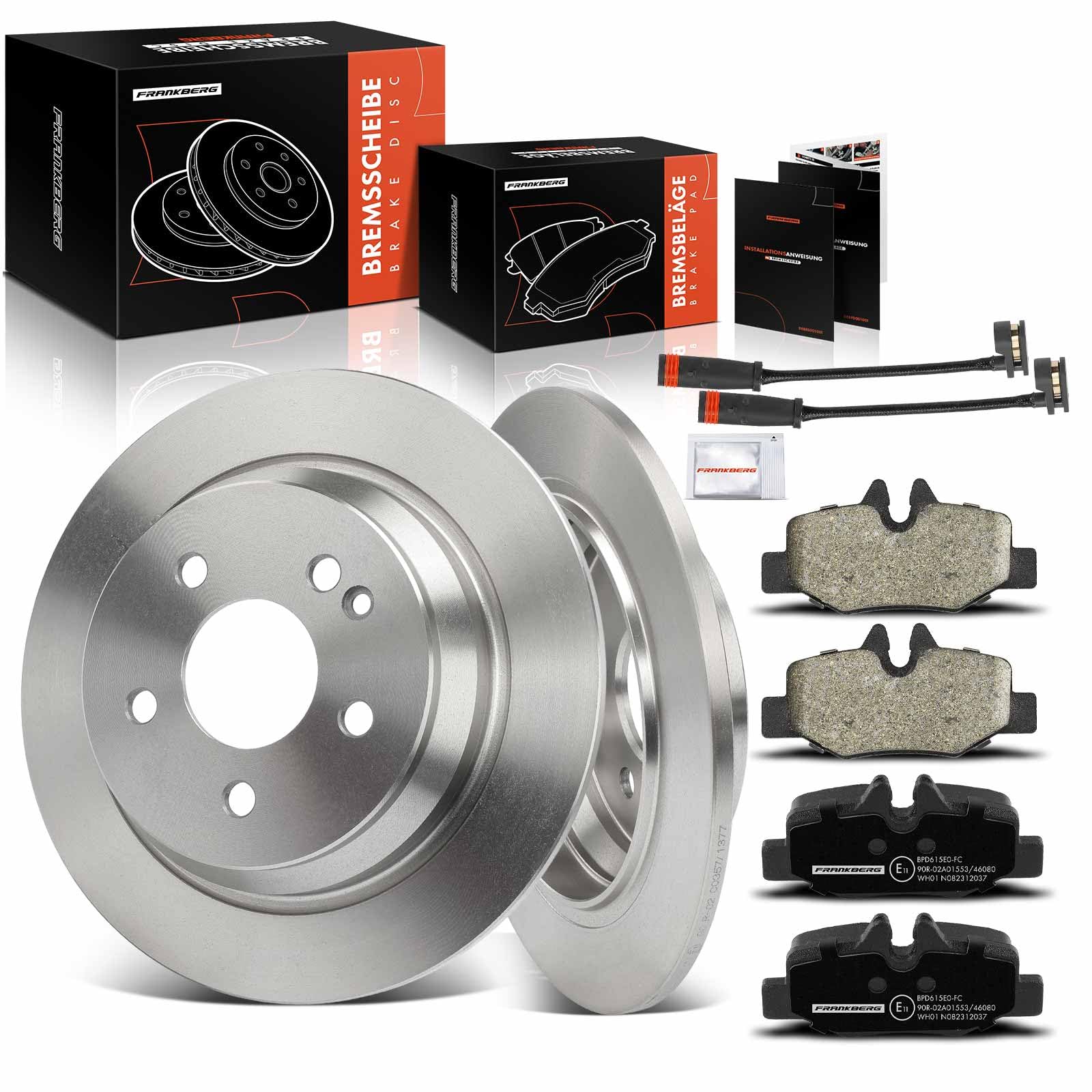 Frankberg 2x Bremsscheiben + 4x Bremsbeläge mit Bremsenschmiermittel Hinten Links Rechts Kompatibel mit Viano W639 2003-2013 Vito Bus W639 Vito/Mixto Kasten W639 Replace# A0004216210 Frankberg 2x Bremsscheiben + 4x Bremsbeläge mit Bremsenschmiermittel Hinten Links Rechts Kompatibel mit Viano W639 2003-2013 Vito Bus W639 Vito/Mixto Kasten W639 Replace# A0004216210 von Frankberg