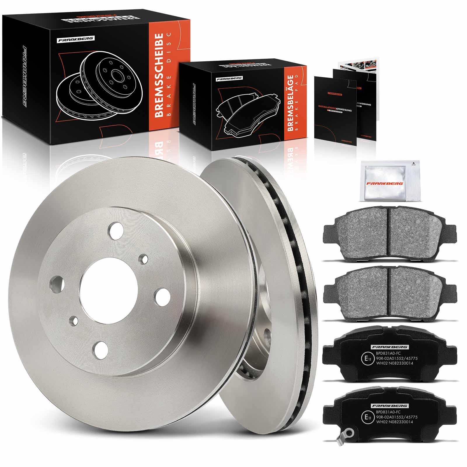 Frankberg 2x Bremsscheiben 4x Bremsbeläge Vorne mit Bremsenschmiermittel Kompatibel mit Yaris NCP1 NLP1 SCP1 1999-2005 Yaris P1 2002-2005 Replace# 4351252020 04465YZZCJ Frankberg 2x Bremsscheiben 4x Bremsbeläge Vorne mit Bremsenschmiermittel Kompatibel mit Yaris NCP1 NLP1 SCP1 1999-2005 Yaris P1 2002-2005 Replace# 4351252020 04465YZZCJ von Frankberg
