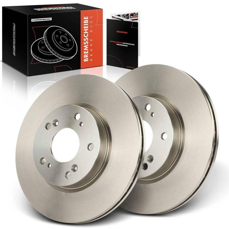 Frankberg 2x Bremsscheiben Bremsscheibe Vorne Kompatibel mit Accord VII CL CN 2.0L-2.4L 2003-2008 CR-V II RD 2.0L 2001-2007 FR-V BE 1.7L-2.2L 2004-2009 Replace# 45251S7AE10 von Frankberg