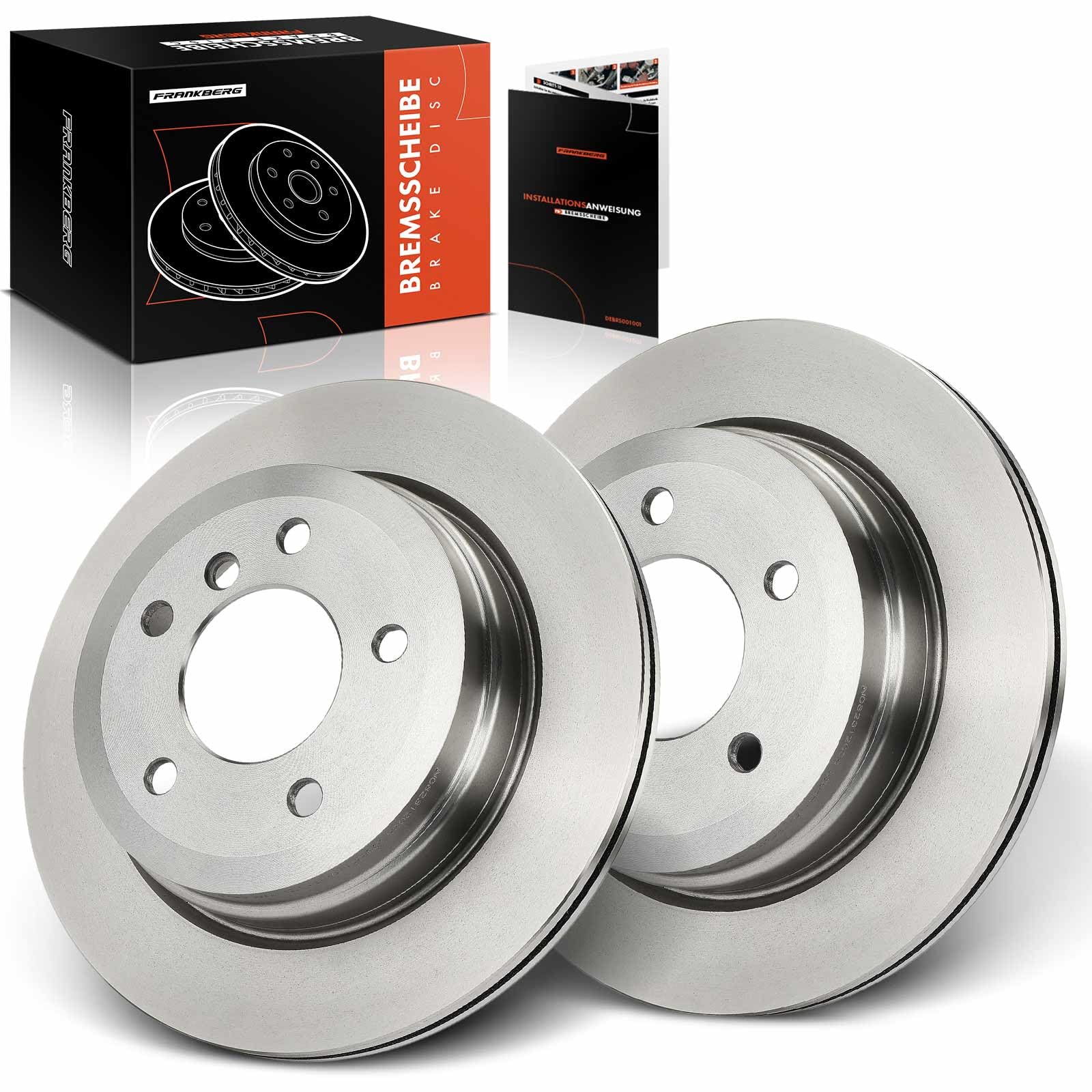 Frankberg 2x Bremsscheiben Hinterachse Belüftet Kompatibel mit 3er Cabriolet E93 320d 320i 325i 2.0L-3.0L 2006-2013 1er E87 123d 130i 2.0L 3.0L 2005-2012 Replace# 34216855008 von Frankberg