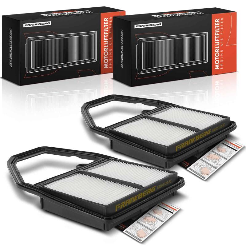 Frankberg 2x Luftfilter Filter Kompatibel mit Civic VII Hatchback EP EU EV 1.4L-1.7L 2000-2005 FR-V BE 1.7L 2004-2009 Stream RN 1.7L 2001-2006 Replace# 17220-PLD-000 von Frankberg