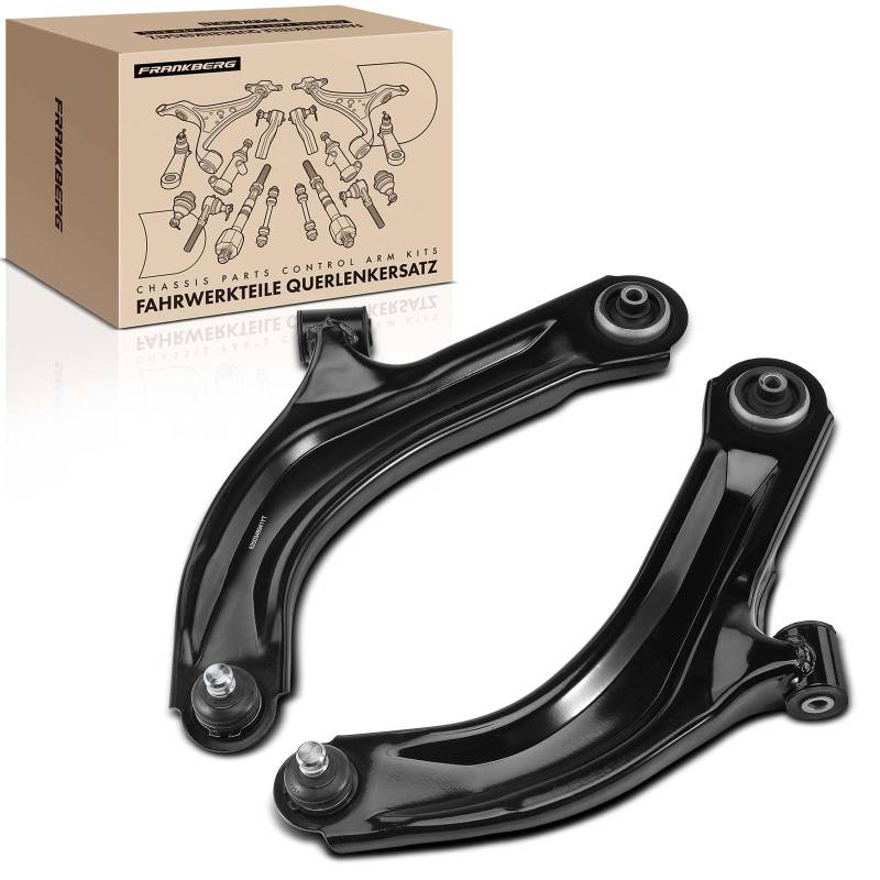 Frankberg 2x Querlenker mit Gummilager Vorderachse Kompatibel mit Clio III BR0/1 CR0/1 1.2L-2.0L 2005-2014 Modus/Grand Modus F/JP0 1.2L-1.6L 2004-Heute Replace# 8200346941 von Frankberg
