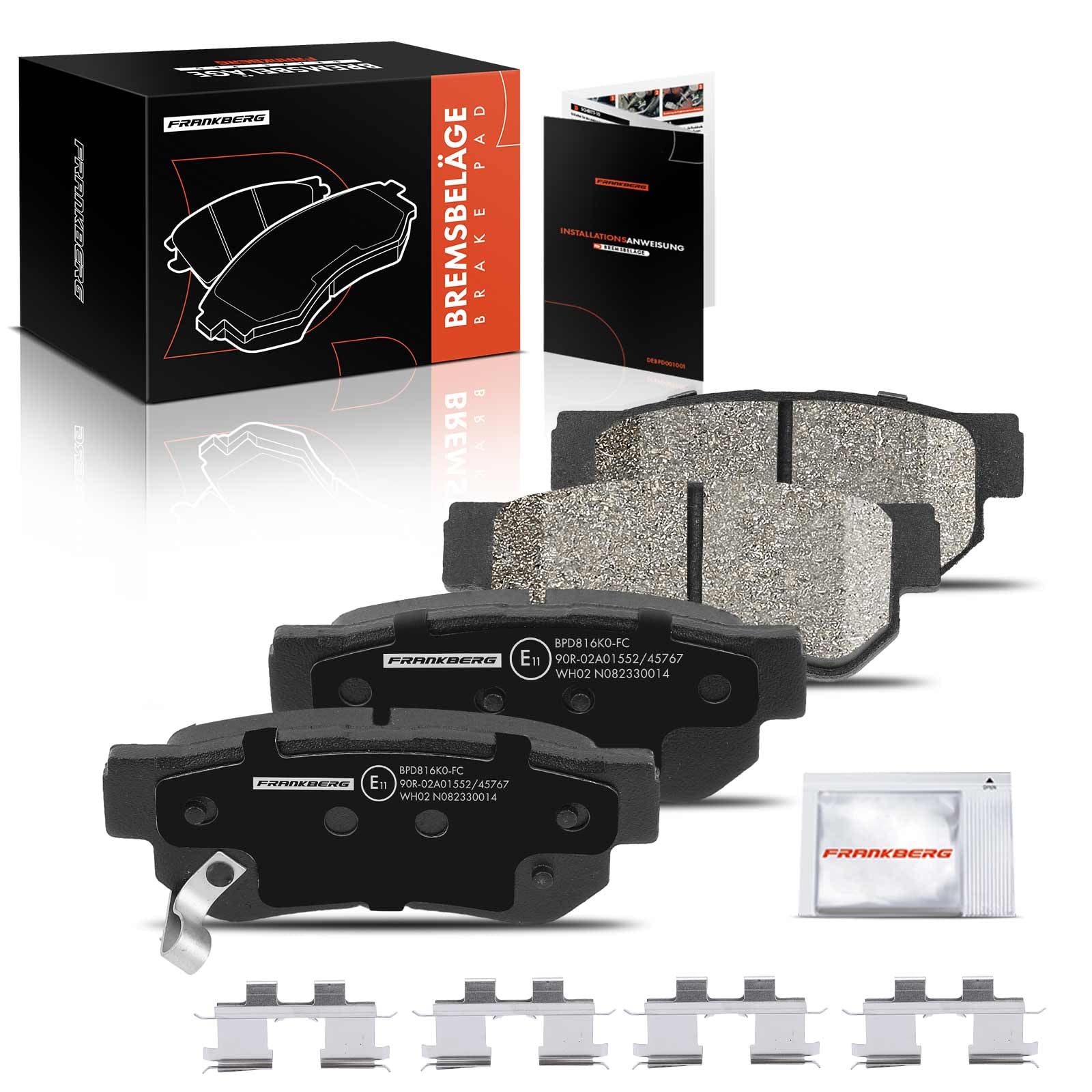 Frankberg 4x Bremsbeläge Bremsbelagsatz mit Bremsenschmiermittle Hinterachse Kompatibel mit Tucson JM 2.0L 2.7L 2004-2024 Sportage JE KM 2.0L 2.7L 2004-2024 Replace# 5830226A00 Frankberg 4x Bremsbeläge Bremsbelagsatz mit Bremsenschmiermittle Hinterachse Kompatibel mit Tucson JM 2.0L 2.7L 2004-2024 Sportage JE KM 2.0L 2.7L 2004-2024 Replace# 5830226A00 von Frankberg