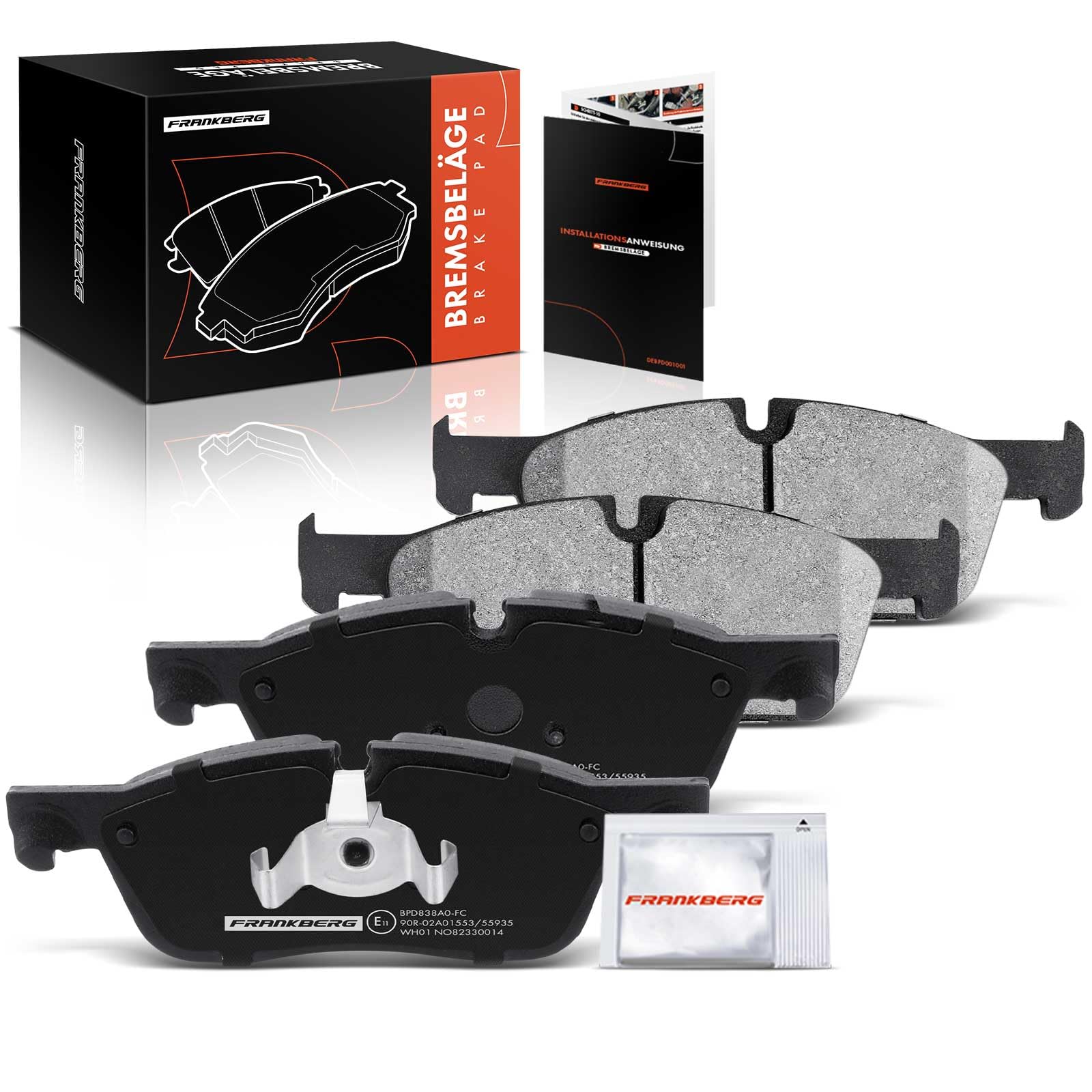 Frankberg 4x Bremsbeläge Bremsklötze Vorderachse Kompatibel mit E-Pace X540 2017-2023 Discovery Sport L550 2014-2023 Ran.ge Ro.ver Evoque L538 2011-2019 Replace# LR118006 Frankberg 4x Bremsbeläge Bremsklötze Vorderachse Kompatibel mit E-Pace X540 2017-2023 Discovery Sport L550 2014-2023 Ran.ge Ro.ver Evoque L538 2011-2019 Replace# LR118006 von Frankberg