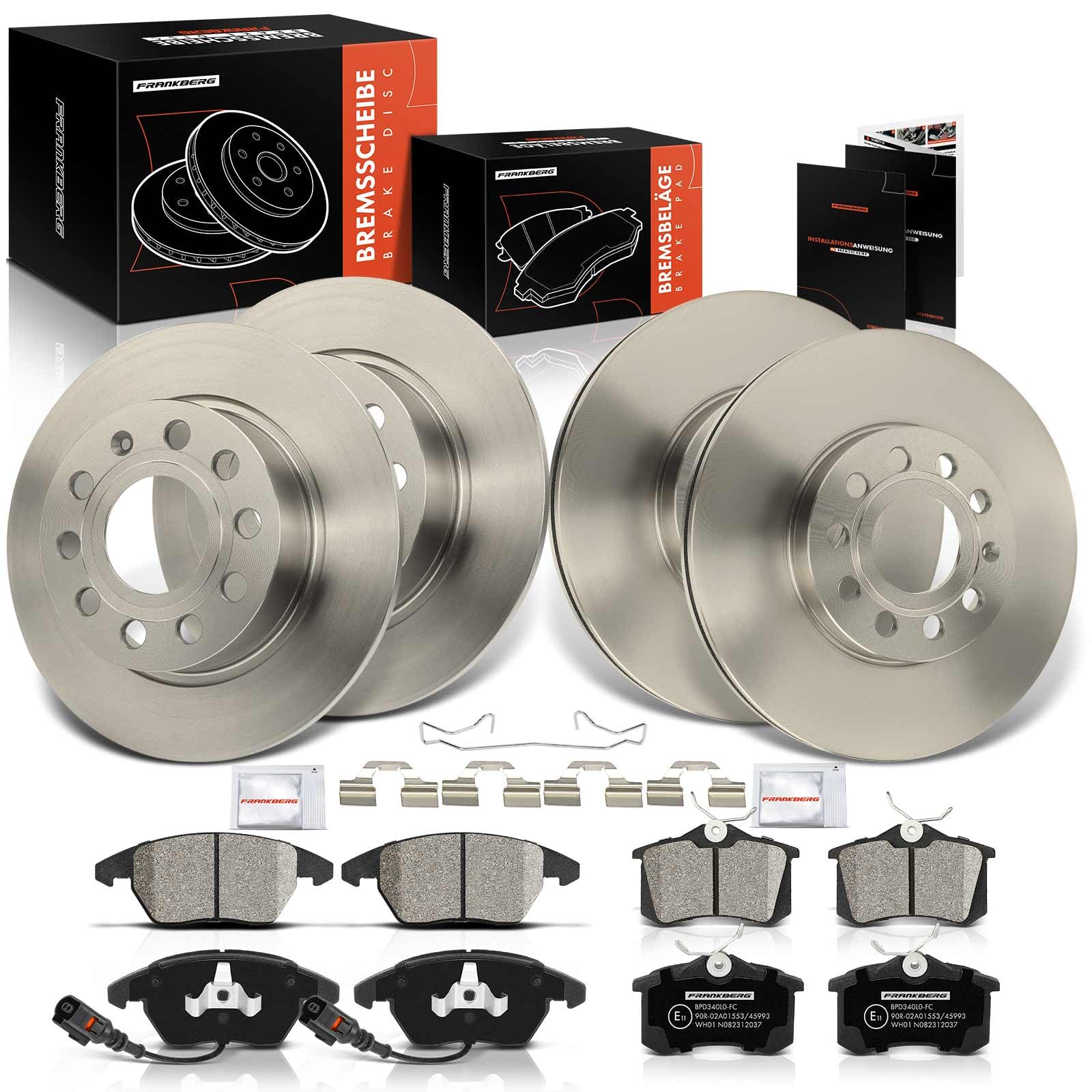 Frankberg 4x Bremsscheiben + 8x Bremsbeläge Mit bremsenschmiermittel Vorderachse Hinterachse Kompatibel mit A3 8P1 1.2L-2.0L 2003-2012 Golf V 1K1 1.4L-2.0L 2003-2008 Replace# 1J0698451J Frankberg 4x Bremsscheiben + 8x Bremsbeläge Mit bremsenschmiermittel Vorderachse Hinterachse Kompatibel mit A3 8P1 1.2L-2.0L 2003-2012 Golf V 1K1 1.4L-2.0L 2003-2008 Replace# 1J0698451J von Frankberg
