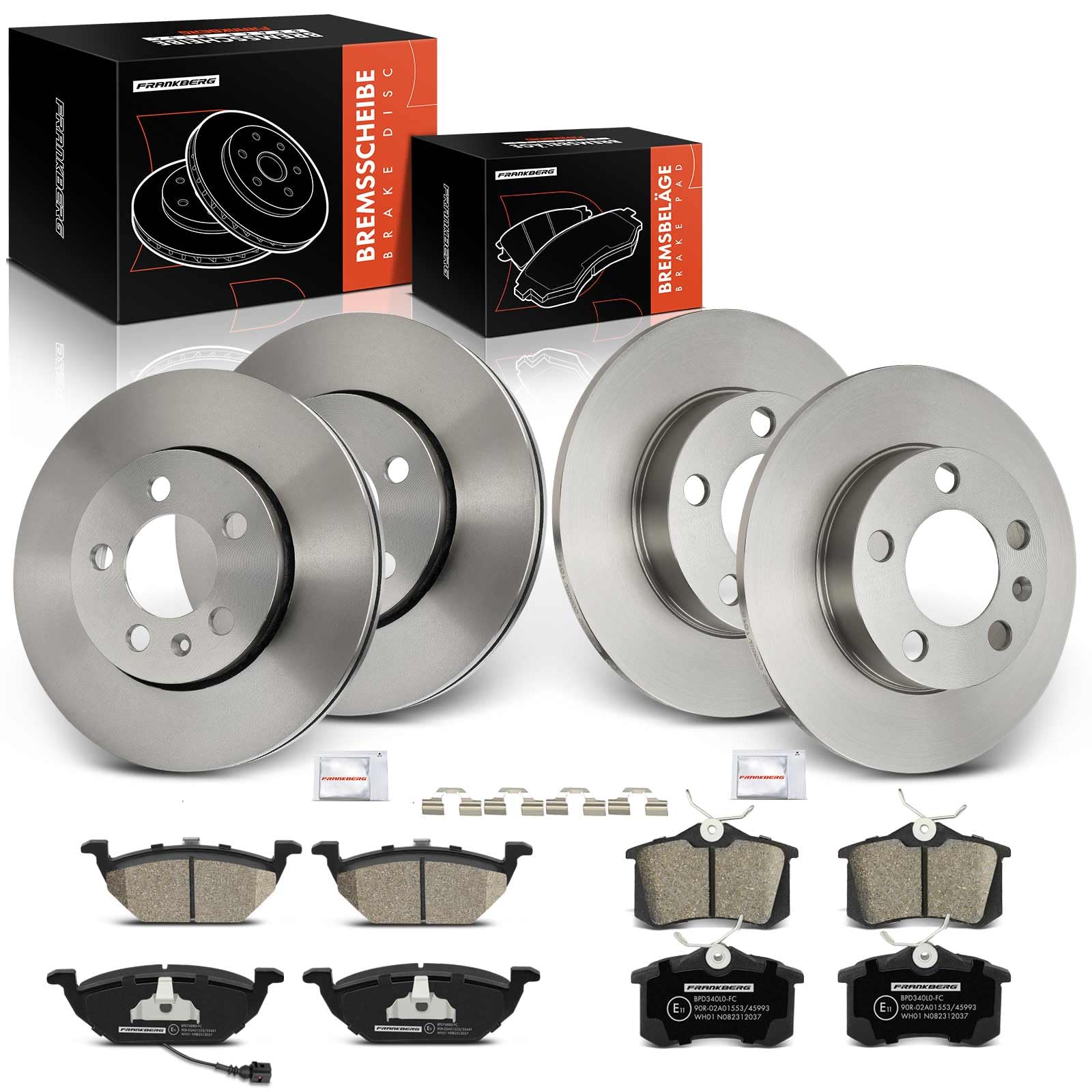 Frankberg 4x Bremsscheiben + 8x Bremsbeläge Mit bremsenschmiermittel Vorderachse Hinterachse Kompatibel mit Golf IV 1J1 1997-2005 A3 8L1 1996-2003 Polo 9A 9N 2001-2009 Replace# 1J0615301D Frankberg 4x Bremsscheiben + 8x Bremsbeläge Mit bremsenschmiermittel Vorderachse Hinterachse Kompatibel mit Golf IV 1J1 1997-2005 A3 8L1 1996-2003 Polo 9A 9N 2001-2009 Replace# 1J0615301D von Frankberg
