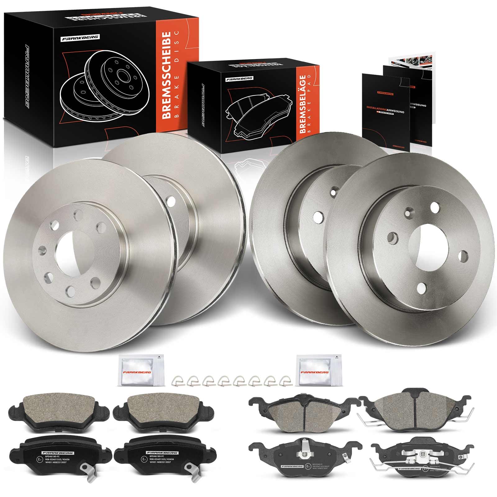 Frankberg 4x Bremsscheiben + 8x Bremsbeläge Vorne Hinten Kompatibel mit Astra G CC F08 F48 1.2L-2.0L 1998-2009 Astra G Stufenheck F69 1.2L-2.0L 1998-2009 Replace# 9117677 9195144 Frankberg 4x Bremsscheiben + 8x Bremsbeläge Vorne Hinten Kompatibel mit Astra G CC F08 F48 1.2L-2.0L 1998-2009 Astra G Stufenheck F69 1.2L-2.0L 1998-2009 Replace# 9117677 9195144 von Frankberg