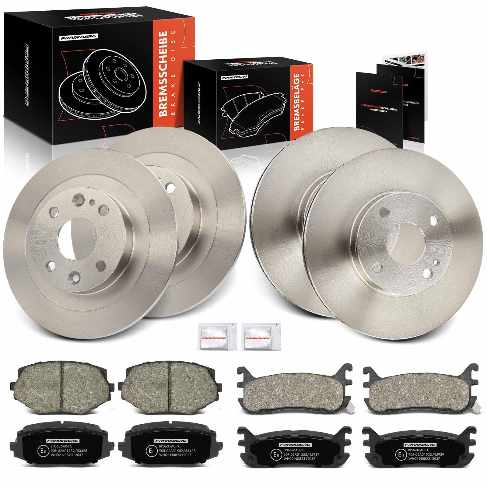 Frankberg 4x Bremsscheiben + 8x Bremsbeläge mit Bremsenschmiermittel Kompatibel mit MX-5 I WP11 1.6L 1.8L 1994-1998 MX-5 II NB 1.6L 1.8L 1998-2003 Replace# N0263325XC Frankberg 4x Bremsscheiben + 8x Bremsbeläge mit Bremsenschmiermittel Kompatibel mit MX-5 I WP11 1.6L 1.8L 1994-1998 MX-5 II NB 1.6L 1.8L 1998-2003 Replace# N0263325XC von Frankberg