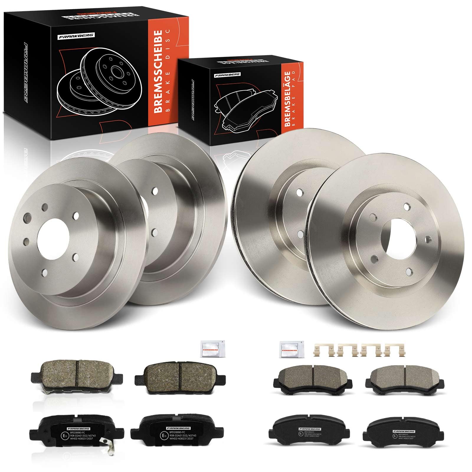 Frankberg 4x Bremsscheiben + 8x Bremsbeläge mit Bremsenschmiermittel Kompatibel mit Qashqai +2 I J10 JJ10E NJ10 1.5L-2.0L 2007/02-2013/12 Replace# 432063Z600 Frankberg 4x Bremsscheiben + 8x Bremsbeläge mit Bremsenschmiermittel Kompatibel mit Qashqai +2 I J10 JJ10E NJ10 1.5L-2.0L 2007/02-2013/12 Replace# 432063Z600 von Frankberg