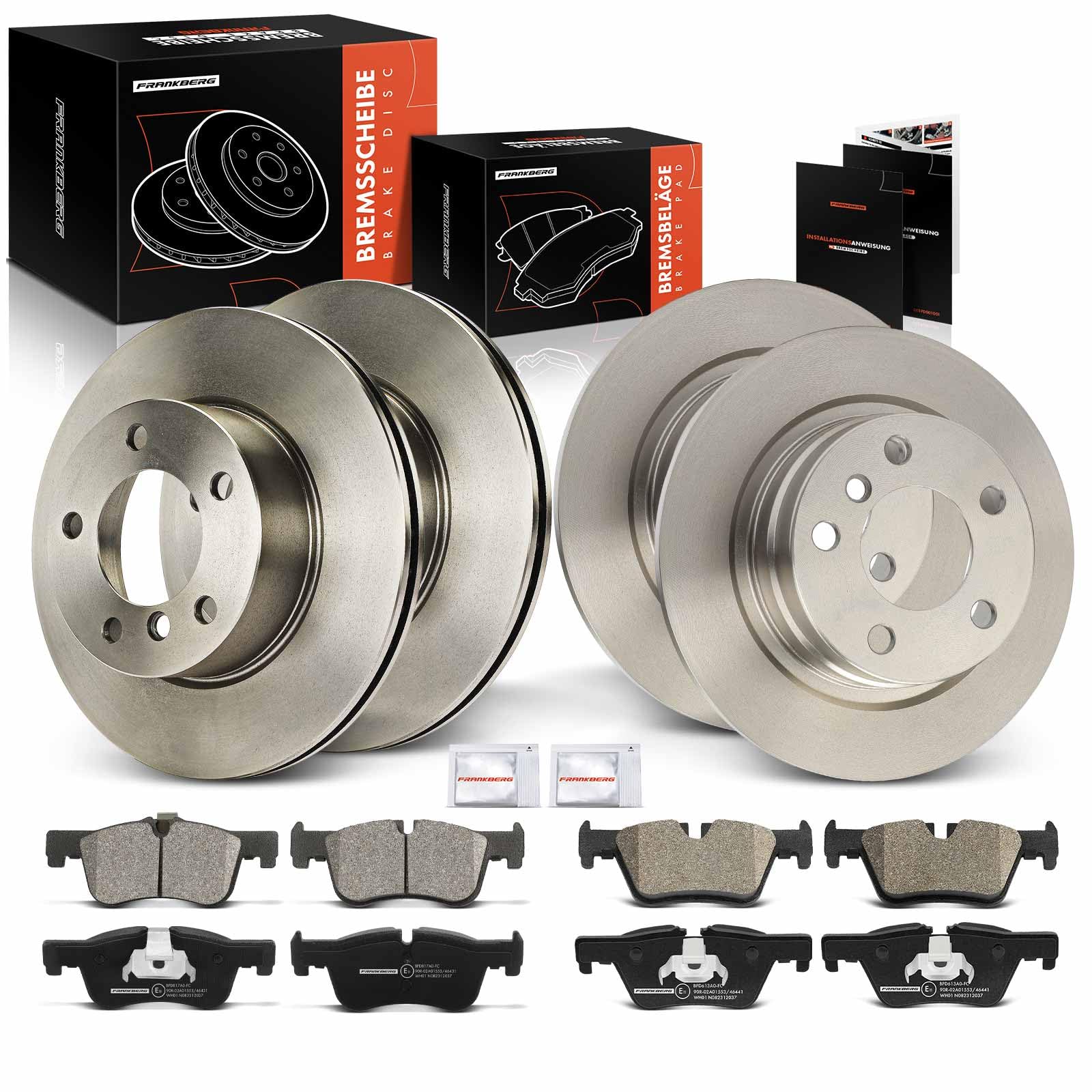 Frankberg 4x Bremsscheiben + 8x Bremsbeläge mit Bremsenschmiermittel Vorderachse Hinterachse Kompatibel mit 1er F20 2010-2019 1er F21 2011-2024 2 Coupe F22 F87 Replace# 34216792225 Frankberg 4x Bremsscheiben + 8x Bremsbeläge mit Bremsenschmiermittel Vorderachse Hinterachse Kompatibel mit 1er F20 2010-2019 1er F21 2011-2024 2 Coupe F22 F87 Replace# 34216792225 von Frankberg