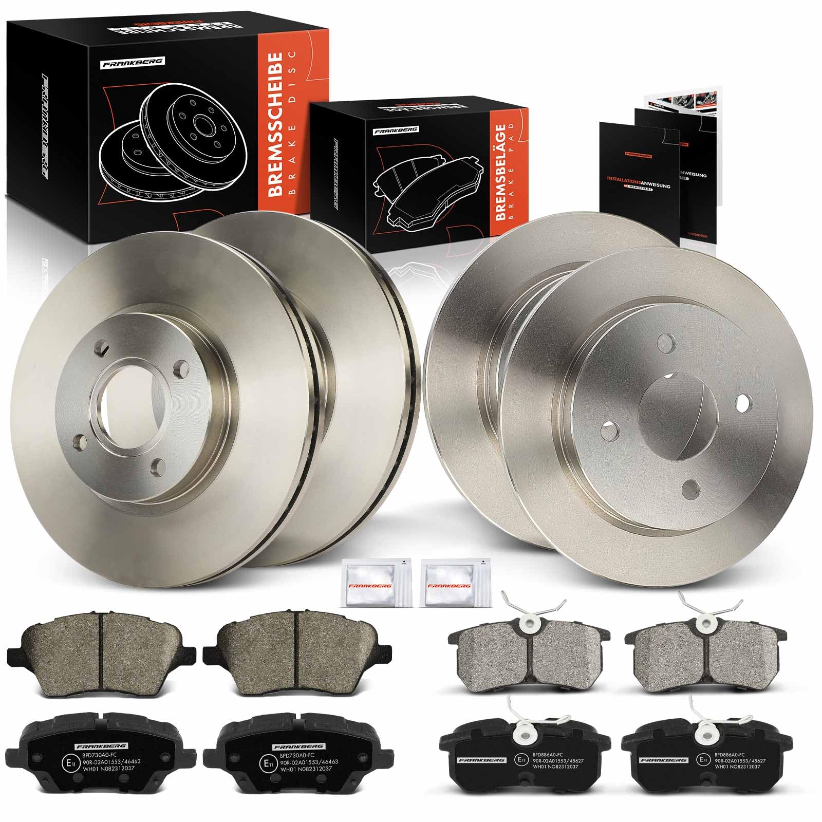 Frankberg 4x Bremsscheiben + 8x Bremsbeläge mit Bremsenschmiermittel Vorderachse Hinterachse Kompatibel mit Fiesta VI CB1 CCN 2009-2017 Fiesta VI Van 2012-2017 Replace# AY112K021CA Frankberg 4x Bremsscheiben + 8x Bremsbeläge mit Bremsenschmiermittel Vorderachse Hinterachse Kompatibel mit Fiesta VI CB1 CCN 2009-2017 Fiesta VI Van 2012-2017 Replace# AY112K021CA von Frankberg