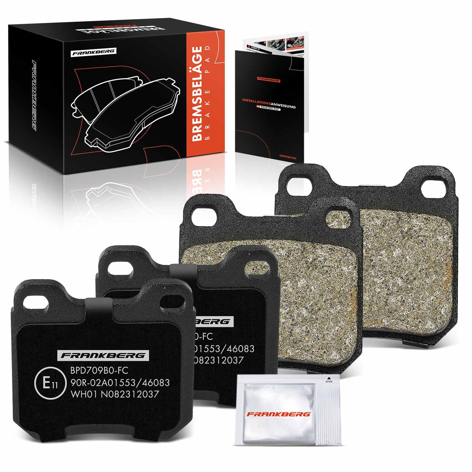 Frankberg Bremsbeläge Bremsbelagsatz Hinten Kompatibel mit Vectra B CC J96 1.8L-2.5L 1995-2003 9-3 YS3D 2.0L-2.3L 1998-2002 Vectra (B) CC B 1.6L-2.6L 1995-2002 Replace# 1605005 von Frankberg