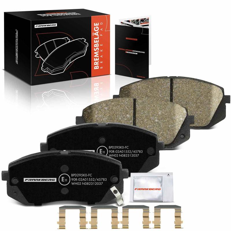 Frankberg Bremsbeläge Bremsbelagsatz Vorderachse Kompatibel mit Ceed CD 1.6L 2018-2024 Sportage JE KM 2.0L 2.7L 2004-2024 iX35 EL ELH LM 1.6L-2.0L 2010-2015 Replace# 58101D7A00 von Frankberg