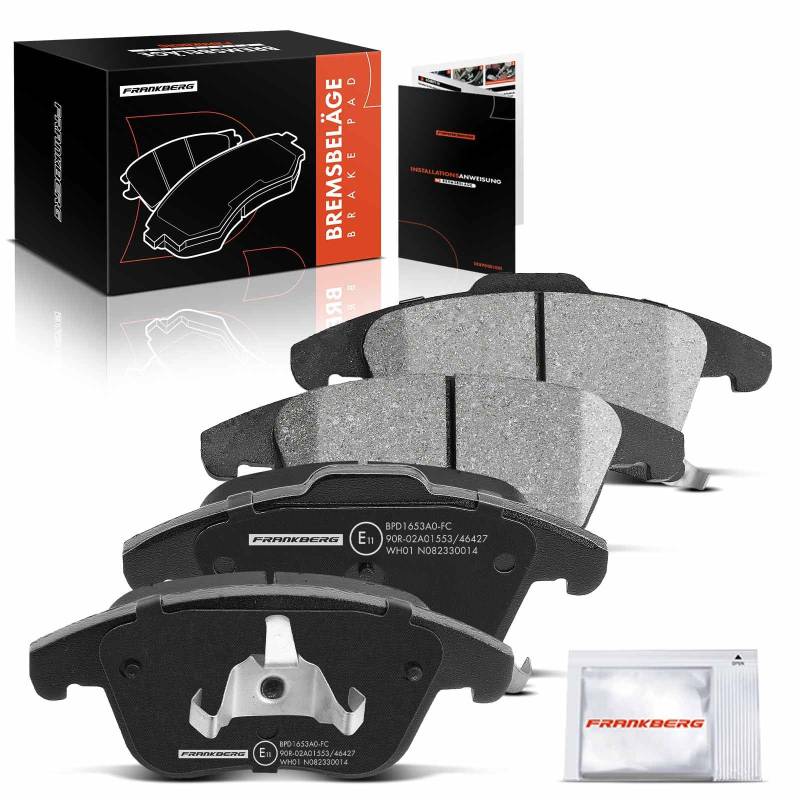 Frankberg Bremsbeläge Bremsbelagsatz Vorderachse Kompatibel mit Mondeo V Schrägheck CE 1.0L-2.0L 2014-2023 Mondeo V Turnier CF 1.0L-2.0L 2014-2023 Replace# DG9C2K021EC von Frankberg