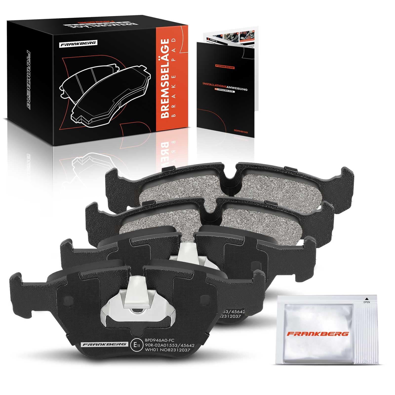 Frankberg Bremsbeläge Bremsbelagsatz Vorne Kompatibel mit 3er E46 325 330 2.5L-3.0L 1999-2005 X3 E83 2.0L-3.0L 2003-2011 Z4 Coupe E86 3.0L 2006-2008 Replace# 34116750148 Frankberg Bremsbeläge Bremsbelagsatz Vorne Kompatibel mit 3er E46 325 330 2.5L-3.0L 1999-2005 X3 E83 2.0L-3.0L 2003-2011 Z4 Coupe E86 3.0L 2006-2008 Replace# 34116750148 von Frankberg