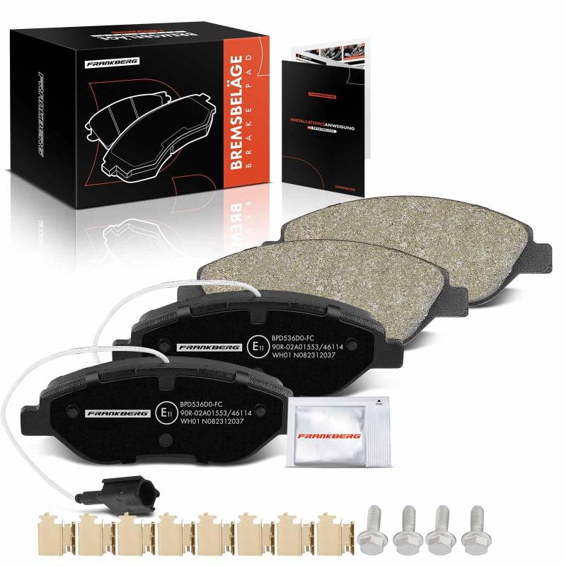 Frankberg Bremsbelag Bremsbelagsatz Vorne Kompatibel mit Mito 955 1.2L-1.6L 2008-2015 Bravo II 198 1.4L-2.0L 2007-2014 Stilo 192 1.9L-2.4L 2001-2007 Replace# 77362196 von Frankberg