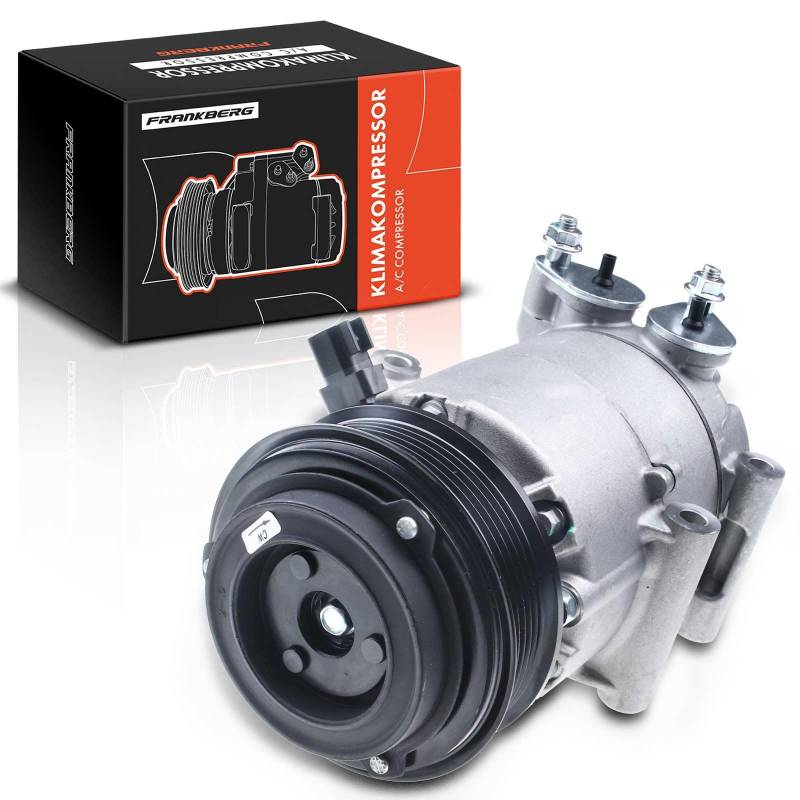 Frankberg Klimakompressor Klimaanlagen Kompressor mit Kupplung Benzin Kompatibel mit Mondeo IV BA7 S-Max WA6 V70 III 135 Galaxy WA6 S80 II 124 Replace# 1858665, inkl. Öl vorbereift von Frankberg