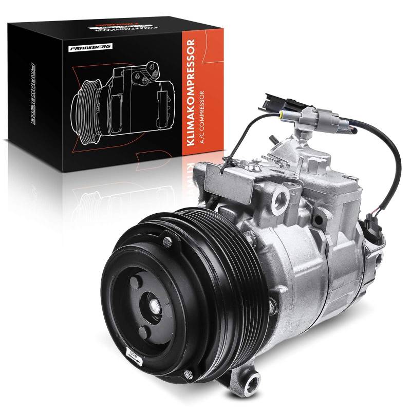 Frankberg Klimaanlagen Kompressor mit Kupplung Diesel Kompatibel mit 3er E90 E91 E92 E93 1er E81 E82 E87 E88 5er E60 E61 X1 E84 SLK R172 Viano W639 Vito W639, inkl. Öl vorbereift von Frankberg