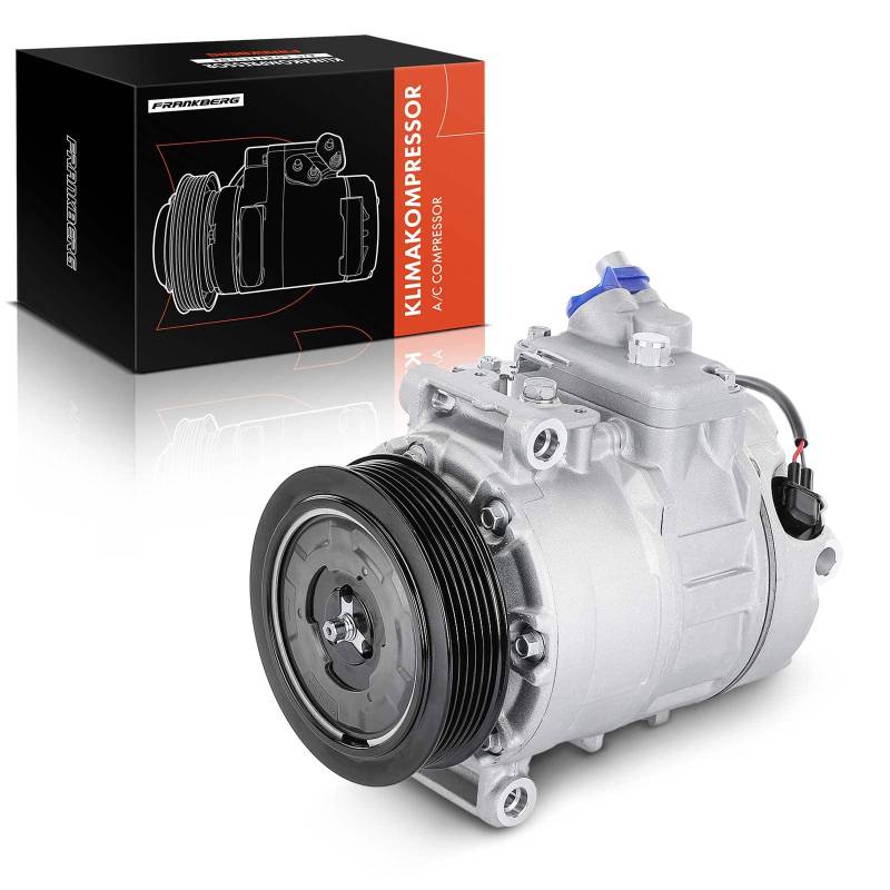 Frankberg Klimaanlagen Kompressor mit Kupplung Benzin Kompatibel mit 1er E81 1er E87 3er E90 3er Cabriolet E93 3er Coupe 3er Touring X1 E84 Replace# 64526956716, inkl. Öl vorbereift von Frankberg