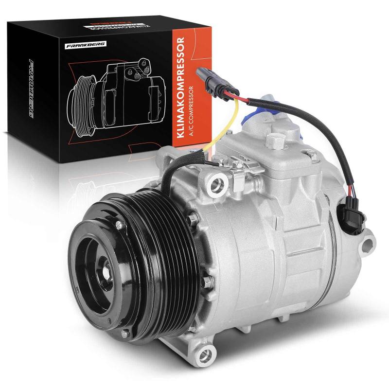 Frankberg Klimaanlagen Kompressor mit Kupplung Diesel Kompatibel mit 5er F10 F11 5er Gran Turismo F07 7er F01 F02 F03 F04 X5 E70 X6 E71 E72 Replace# 64526987890, inkl. Öl vorbereift von Frankberg
