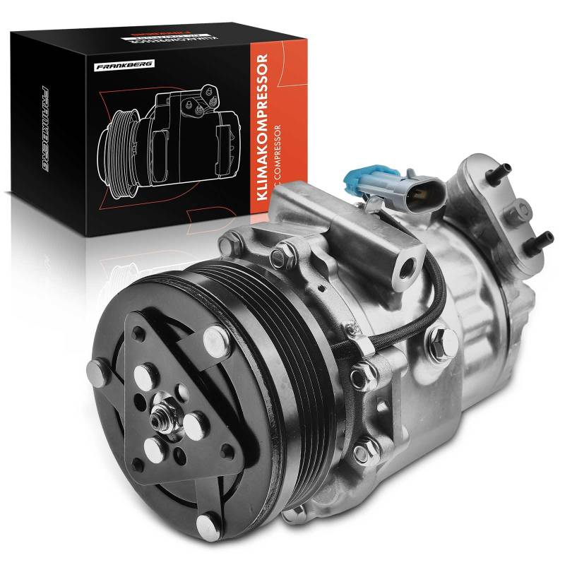 Frankberg Klimaanlagen Kompressor mit Kupplung Benzin Kompatibel mit Astra G Cabriolet F67 Astra G Caravan T98 Astra G CC F08 F48 Meriva Replace# 24462196, inkl. Öl vorbereift von Frankberg