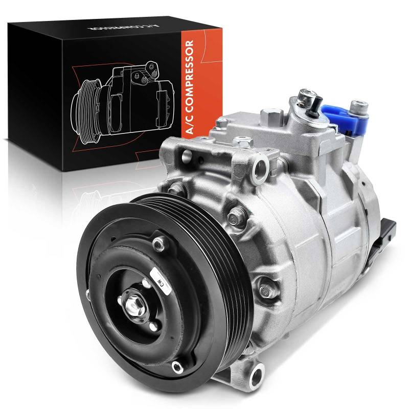 Frankberg Klimaanlagen Kompressor mit Kupplung Kompatibel mit Fabia II 542 A3 8P1 A6 Allroad 4FH C6 Ibiza IV 6J5 6P1 Leon 1P1 Replace# 1K0820803J, inkl. Öl vorbereift von Frankberg