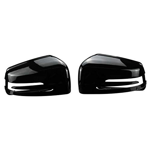 Fransande 1 Paar TüR Spiegel Abdeckungen Seiten Spiegel Kappen für Mercedes- C E S GL Klasse W204 W212 W221 CLA GLA 2009-2013 Glanz Schwarz von UNGROL
