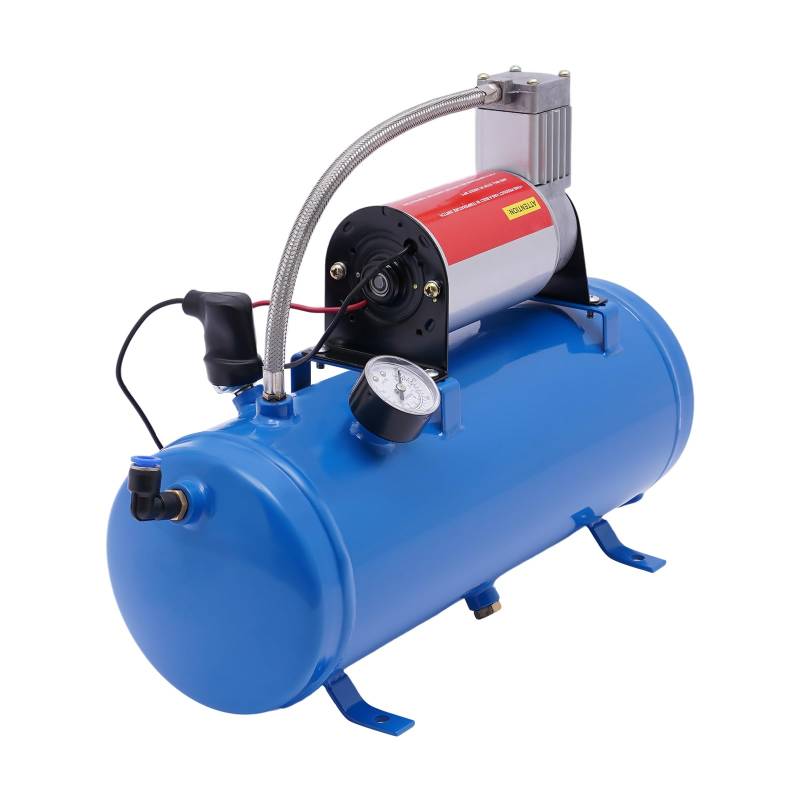 Air Compressor mit 6L Tank, 12V Elektrische Luft Kompressor Air Trompeten Kompakt Luftkompressor for Air Horn Kit Lufthorn Reifen von Frederimo