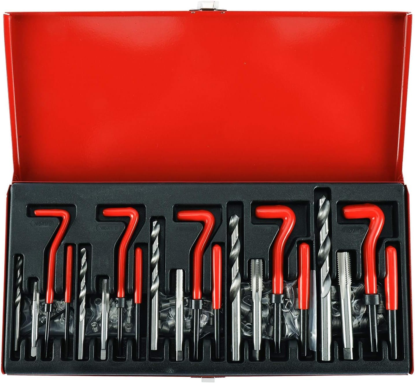 FreeTec 131tlg Gewinde Reparatur Satz Bohrer Helicoil Auto Motor M5 M6 M8 M10 M12 Gewindehülse Gewindeeinsätze Werkzeug FreeTec 131tlg Gewinde Reparatur Satz Bohrer Helicoil Auto Motor M5 M6 M8 M10 M12 Gewindehülse Gewindeeinsätze Werkzeug von FreeTec