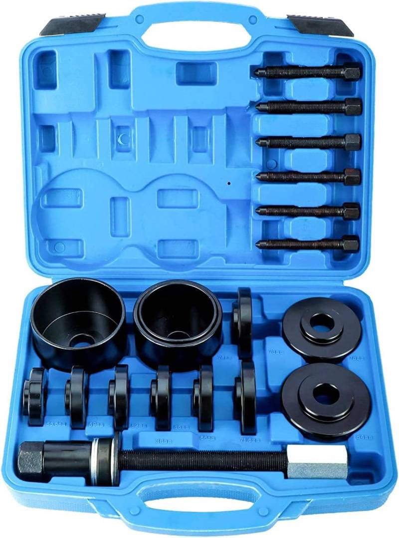 FreeTec 19 TLG. Radlager Werkzeug Set Radlagerwerkzeug Radnabe Abzieher Ausdrücker Montage Demontage für VW für Audi für Opel für FIAT für BMW von FreeTec