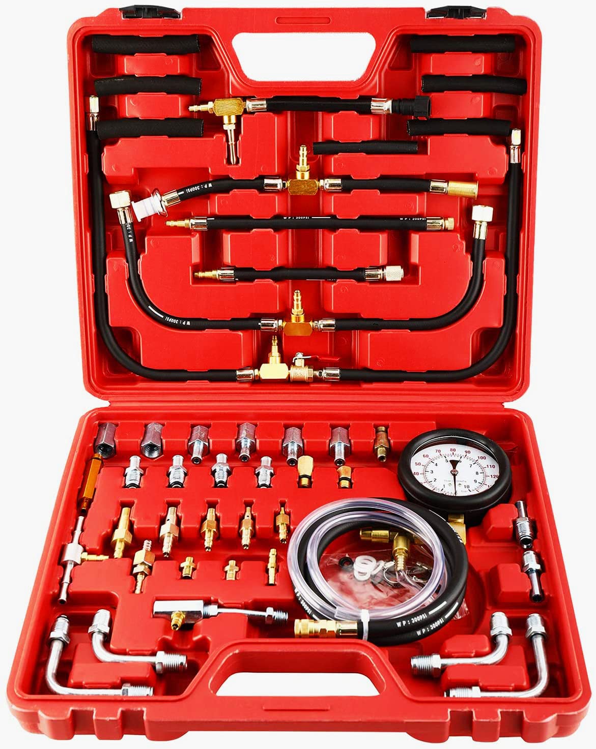 FreeTec 70tlg Benzindruckprüfer Set 0-10 Bar für Auto/PKW Kraftstoff Drucktester Kompression Messer KFZ Werkzeug FreeTec 70tlg Benzindruckprüfer Set 0-10 Bar für Auto/PKW Kraftstoff Drucktester Kompression Messer KFZ Werkzeug von FreeTec