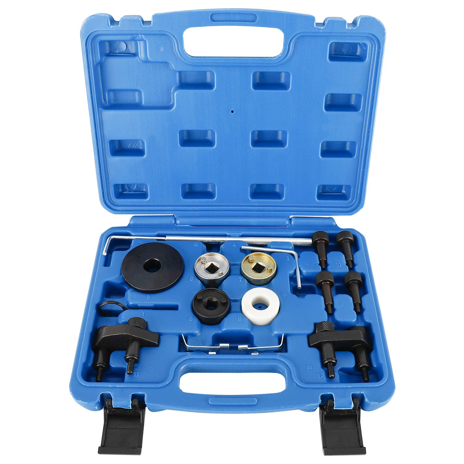 FreeTec EA888 Steuerkette Werkzeug, 12tlg Motor Einstellwerkzeug Nockenwellen Steuerventil Kurbelwelle Werkzeugsatz für VW Audi VAG 1.8 2.0 TSI TFSI EA888 Motoren von FreeTec