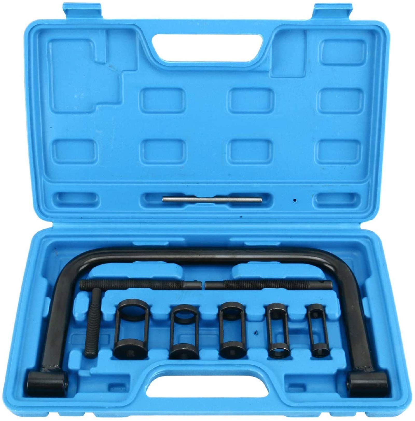 FreeTec Universal Ventilfederspanner, 10tlg Ventilfederspanner Werkzeug, Ventilspanner Ventilfeder Spanner Satz Ventil Montage Ausbauen Werkzeug Kompressor für Auto Motorrad (Schwarz) von FreeTec