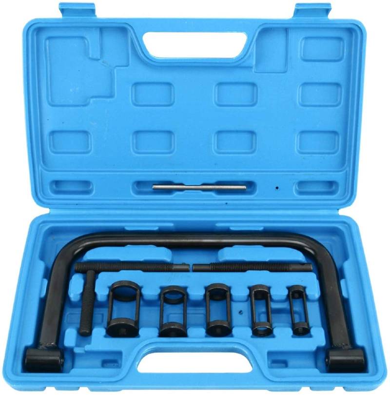 FreeTec Universal Ventilfederspanner, 10tlg Ventilfederspanner Werkzeug, Ventilspanner Ventilfeder Spanner Satz Ventil Montage Ausbauen Werkzeug Kompressor für Auto Motorrad (Schwarz) von FreeTec