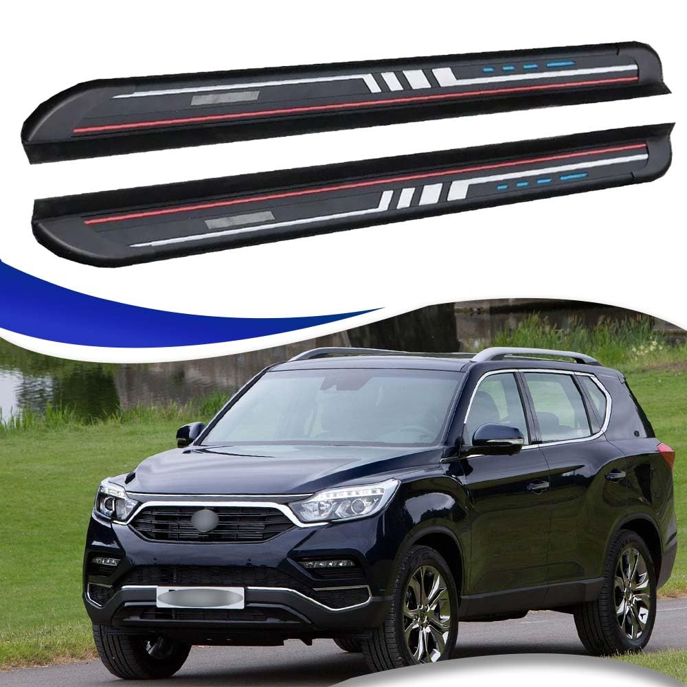 Feste 2 Stück Trittbretter passend für 2018–2024 2025 SsangYong Rexton Seitenstufen Nerf Bars Zubehör mit Halterungen Feste 2 Stück Trittbretter passend für 2018–2024 2025 SsangYong Rexton Seitenstufen Nerf Bars Zubehör mit Halterungen von Freedommy