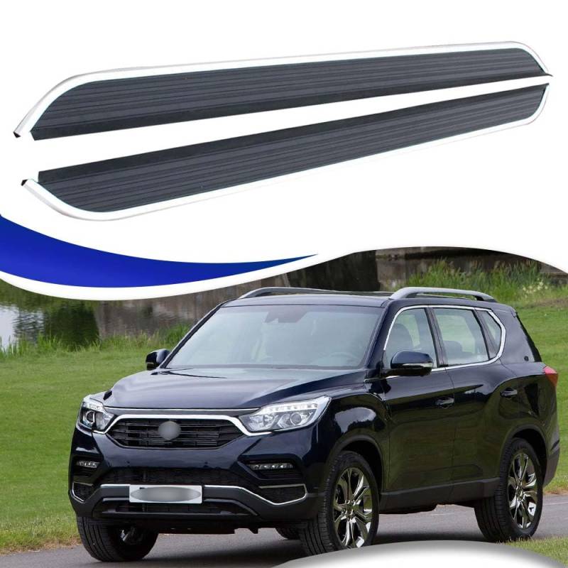 Feste 2 Stück Trittbretter passend für 2018–2024 2025 SsangYong Rexton Seitenstufen Nerf Bars Zubehör mit Halterungen von Freedommy