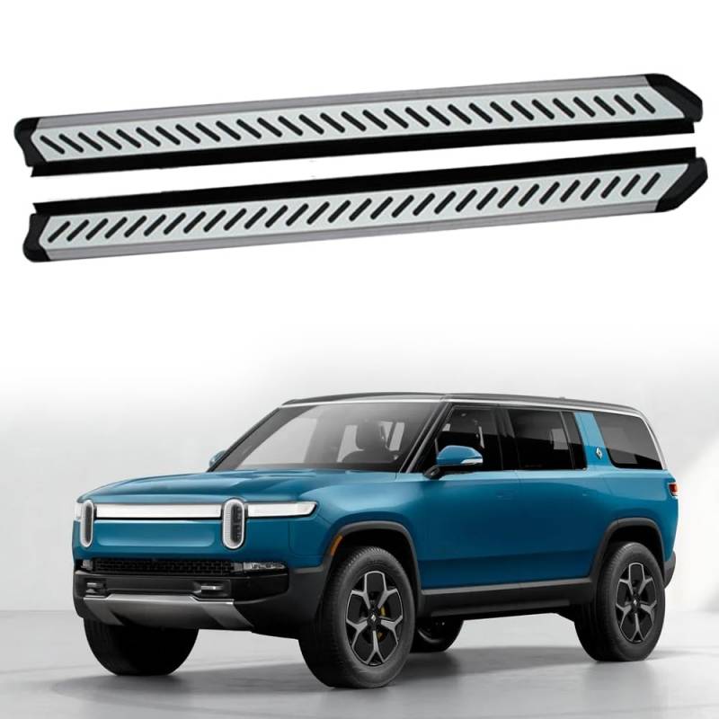 Feste 2 Stück Trittbretter passend für Rivian R1S 2021 2022 2023 2024 2025 SUV Seitenstufen Nerf Bars Zubehör mit Halterungen von Freedommy