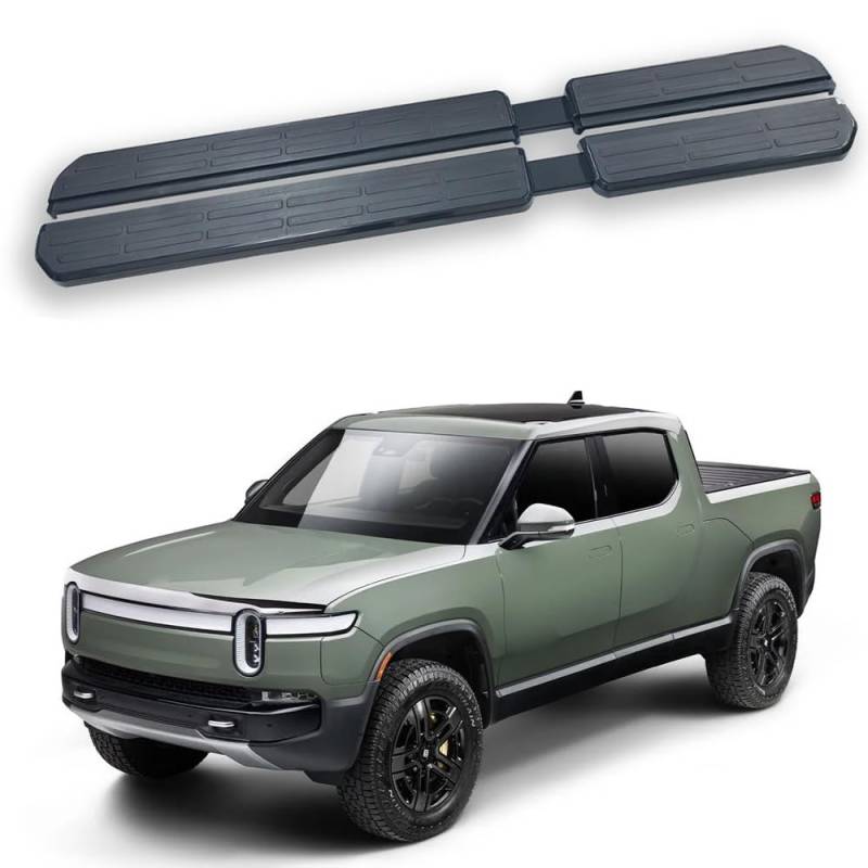 Feste 2 Stück Trittbretter passend für Rivian R1T 2022 2023 2024 2025 Seitenstufen Nerf Bars Zubehör mit Halterungen von Freedommy