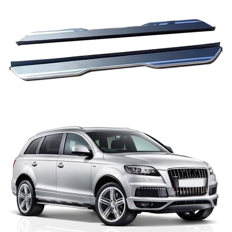 Feste 2 x Trittbretter passend für Audi Q7 2006–2015, Seitenstufen, Nerf-Stangen, Treppenzubehör mit Halterungen von Freedommy