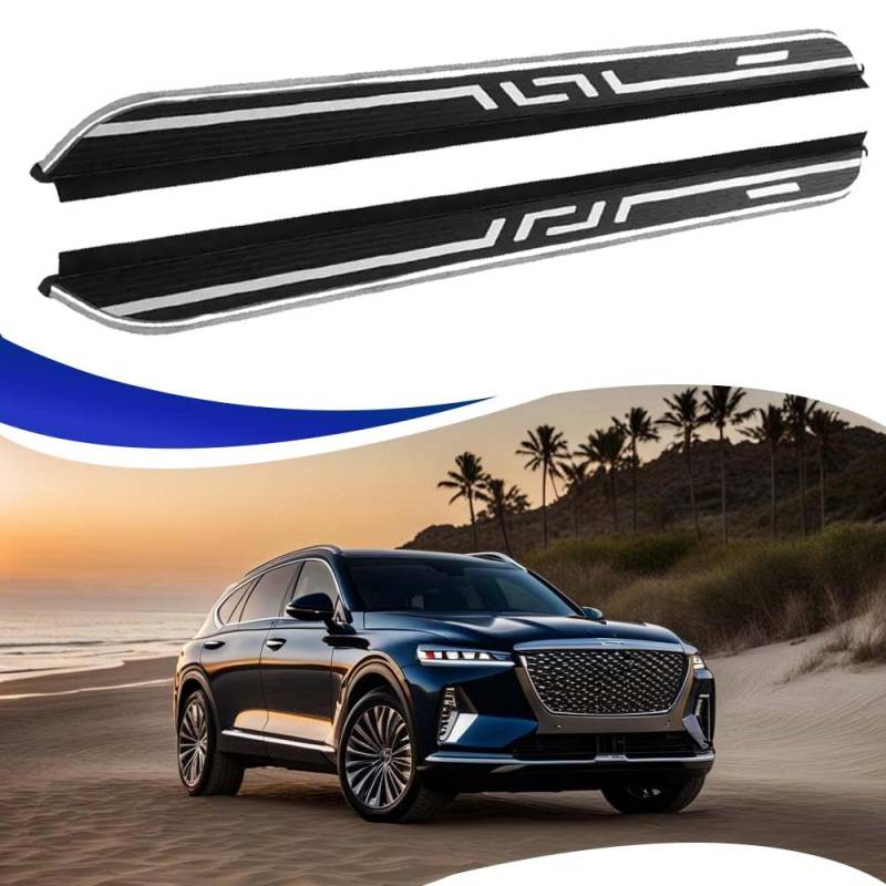 Feste 2 x Trittbretter passend für Genesis GV80 2021 2022 2023 2024 2025 Seitenstufen Nerf Bars Zubehör mit Halterungen von Freedommy