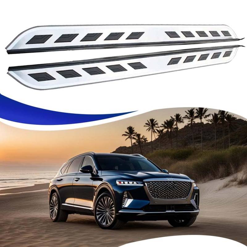 Feste 2 x Trittbretter passend für Genesis GV80 2021 2022 2023 2024 2025 Seitenstufen Nerf Bars Zubehör mit Halterungen von Freedommy