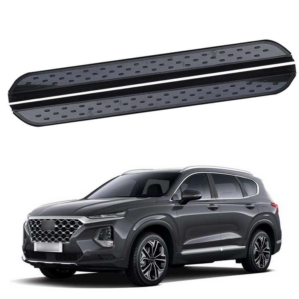 Feste 2 x Trittbretter passend für Hyundai Santa Fe 2019–2023, Seitentreppen, Nerf-Stangen, Zubehör mit Halterungen Feste 2 x Trittbretter passend für Hyundai Santa Fe 2019–2023, Seitentreppen, Nerf-Stangen, Zubehör mit Halterungen von Freedommy